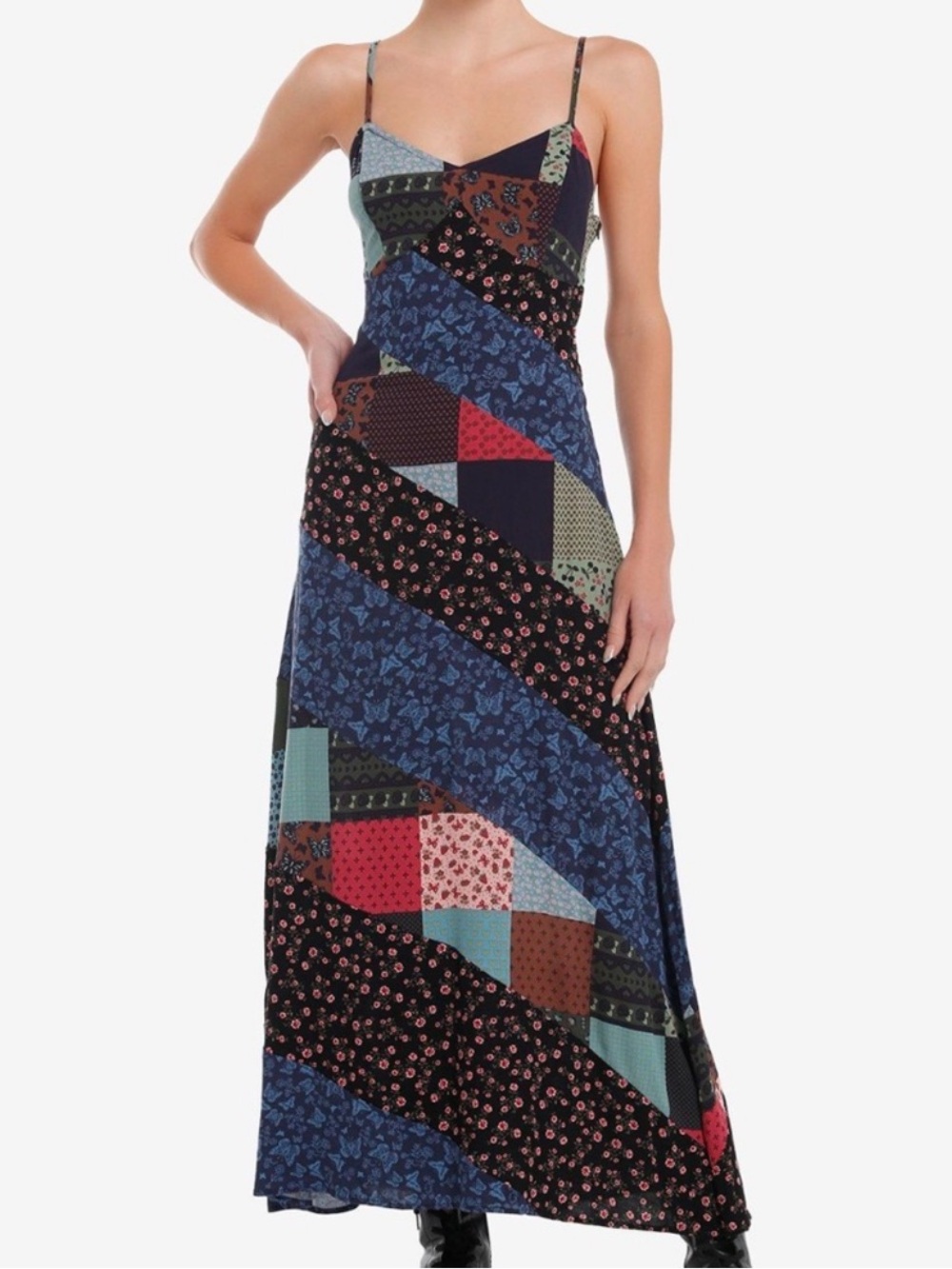 Thorn‎ & Fable Patchwork Stripe Maxi Dress Hot Topic